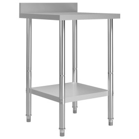 Mesa trabajo cocina y salpicadero acero inoxidable 60x60x93 cm de vidaXL, Restauración - Ref: Foro24-51185, Precio: 118,66 €,...