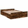 Cama con cajones madera de ingeniería roble ahumado 120x190 cm de vidaXL, Camas y somieres - Ref: Foro24-3280325, Precio: 135...