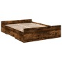 Cama con cajones madera de ingeniería roble ahumado 120x190 cm de vidaXL, Camas y somieres - Ref: Foro24-3280325, Precio: 135...