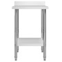 Mesa trabajo cocina y salpicadero acero inoxidable 60x60x93 cm de vidaXL, Restauración - Ref: Foro24-51185, Precio: 118,66 €,...
