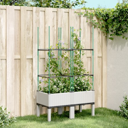 Jardinera con enrejado PP blanco 80x40x142,5 cm de vidaXL, Maceteros y jardineras - Ref: Foro24-367954, Precio: 43,32 €, Desc...