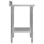 Mesa trabajo cocina y salpicadero acero inoxidable 60x60x93 cm de vidaXL, Restauración - Ref: Foro24-51185, Precio: 118,66 €,...
