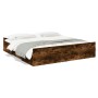 Cama con cajones madera de ingeniería roble ahumado 200x200 cm de vidaXL, Camas y somieres - Ref: Foro24-3280269, Precio: 184...