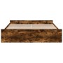 Cama con cajones madera de ingeniería roble ahumado 200x200 cm de vidaXL, Camas y somieres - Ref: Foro24-3280269, Precio: 184...
