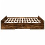 Cama con cajones madera de ingeniería roble ahumado 200x200 cm de vidaXL, Camas y somieres - Ref: Foro24-3280269, Precio: 184...