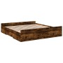 Cama con cajones madera de ingeniería roble ahumado 200x200 cm de vidaXL, Camas y somieres - Ref: Foro24-3280269, Precio: 184...