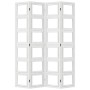 Biombo separador de 4 paneles madera maciza Paulownia blanco de vidaXL, Divisores de ambientes - Ref: Foro24-358691, Precio: ...