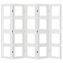 Biombo separador de 5 paneles madera maciza Paulownia blanco de vidaXL, Divisores de ambientes - Ref: Foro24-358693, Precio: ...