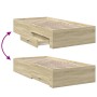 Cama con cajones madera ingeniería roble Sonoma 75x190 cm de vidaXL, Camas y somieres - Ref: Foro24-3280442, Precio: 105,17 €...