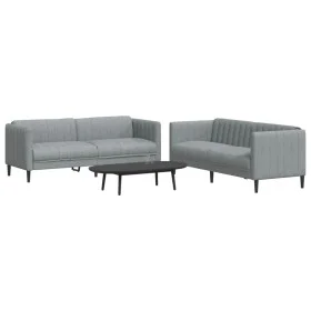 2-teilige Sofagarnitur aus hellgrauem Stoff von vidaXL, Sofas - Ref: Foro24-3209238, Preis: 475,45 €, Rabatt: %