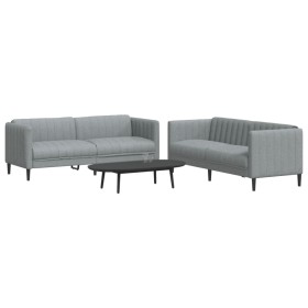 Juego de sofás 2 piezas tela gris claro de vidaXL, Sofás - Ref: Foro24-3209238, Precio: 482,52 €, Descuento: %