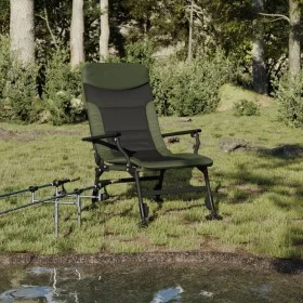 Silla de pesca con reposabrazos plegable verde de vidaXL, Sillas de jardín - Ref: Foro24-4006416, Precio: 135,90 €, Descuento: %