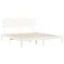 Estructura cama de matrimonio con cabecero madera maciza blanco de vidaXL, Camas y somieres - Ref: Foro24-3193742, Precio: 16...
