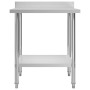 Mesa trabajo cocina y salpicadero acero inoxidable 80x60x93 cm de vidaXL, Restauración - Ref: Foro24-51187, Precio: 147,56 €,...