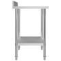 Mesa trabajo cocina y salpicadero acero inoxidable 80x60x93 cm de vidaXL, Restauración - Ref: Foro24-51187, Precio: 147,56 €,...
