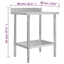 Mesa trabajo cocina y salpicadero acero inoxidable 80x60x93 cm de vidaXL, Restauración - Ref: Foro24-51187, Precio: 147,56 €,...