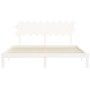 Estructura cama de matrimonio con cabecero madera maciza blanco de vidaXL, Camas y somieres - Ref: Foro24-3193742, Precio: 16...