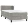 Cama box spring con colchón terciopelo gris claro 100x200 cm de vidaXL, Camas y somieres - Ref: Foro24-3127355, Precio: 332,5...