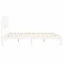 Estructura cama de matrimonio con cabecero madera maciza blanco de vidaXL, Camas y somieres - Ref: Foro24-3193742, Precio: 16...