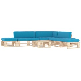 Muebles de palets 6 pzas y cojines madera pino impregnada de vidaXL, Conjuntos de jardín - Ref: Foro24-3066893, Precio: 528,5...