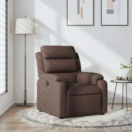 Sillón reclinable de tela marrón oscuro de vidaXL, Sillones - Ref: Foro24-373467, Precio: 243,51 €, Descuento: %