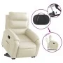 Sillón reclinable elevable cuero artificial color crema de vidaXL, Sillones - Ref: Foro24-3205043, Precio: 310,63 €, Descuent...