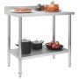 Mesa trabajo cocina y salpicadero acero inoxidable 100x60x93 cm de vidaXL, Restauración - Ref: Foro24-51189, Precio: 151,54 €...