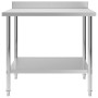 Mesa trabajo cocina y salpicadero acero inoxidable 100x60x93 cm de vidaXL, Restauración - Ref: Foro24-51189, Precio: 151,54 €...
