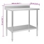 Mesa trabajo cocina y salpicadero acero inoxidable 100x60x93 cm de vidaXL, Restauración - Ref: Foro24-51189, Precio: 151,54 €...