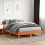 Estructura cama con cabecero madera pino marrón cera 120x200 cm de vidaXL, Camas y somieres - Ref: Foro24-842757, Precio: 128...