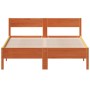 Estructura cama con cabecero madera pino marrón cera 120x200 cm de vidaXL, Camas y somieres - Ref: Foro24-842757, Precio: 128...