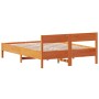 Estructura cama con cabecero madera pino marrón cera 120x200 cm de vidaXL, Camas y somieres - Ref: Foro24-842757, Precio: 128...