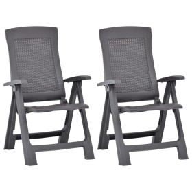 Sillas de jardín reclinables 2 unidades plástico color moca de vidaXL, Sillas de jardín - Ref: Foro24-48762, Precio: 173,97 €...