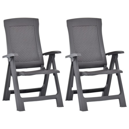 Sillas de jardín reclinables 2 unidades plástico color moca de vidaXL, Sillas de jardín - Ref: Foro24-48762, Precio: 173,97 €...
