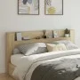 Bed headboard with LED Sonoma oak 220x16.5x103.5 cm by vidaXL, Headboards and footboards - Ref: Foro24-839275, Price: 101,87 ...