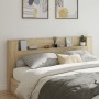 Cabecero de cama con LED roble Sonoma 220x16,5x103,5 cm de vidaXL, Cabeceros y pies de cama - Ref: Foro24-839275, Precio: 103...