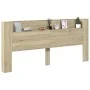 Bed headboard with LED Sonoma oak 220x16.5x103.5 cm by vidaXL, Headboards and footboards - Ref: Foro24-839275, Price: 101,87 ...