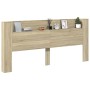 Cabecero de cama con LED roble Sonoma 220x16,5x103,5 cm de vidaXL, Cabeceros y pies de cama - Ref: Foro24-839275, Precio: 103...
