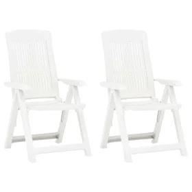 Sillas de jardín reclinables 2 unidades plástico blanco de vidaXL, Sillas de jardín - Ref: Foro24-48766, Precio: 175,22 €, De...