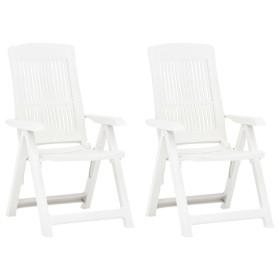 Sillas de jardín reclinables 2 unidades plástico blanco de vidaXL, Sillas de jardín - Ref: Foro24-48766, Precio: 141,01 €, De...