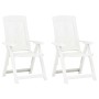 Sillas de jardín reclinables 2 unidades plástico blanco de vidaXL, Sillas de jardín - Ref: Foro24-48766, Precio: 141,01 €, De...