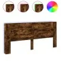 Bed headboard with LED light smoked oak 220x16.5x103.5 cm by vidaXL, Headboards and footboards - Ref: Foro24-839277, Price: 9...