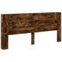 Bed headboard with LED light smoked oak 220x16.5x103.5 cm by vidaXL, Headboards and footboards - Ref: Foro24-839277, Price: 9...