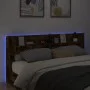 Bed headboard with LED light smoked oak 220x16.5x103.5 cm by vidaXL, Headboards and footboards - Ref: Foro24-839277, Price: 9...