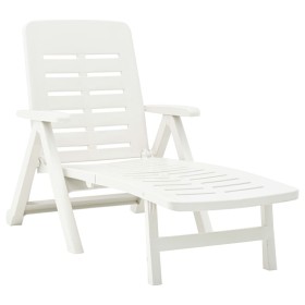Tumbona plegable de plástico blanco de vidaXL, Tumbonas - Ref: Foro24-48754, Precio: 117,52 €, Descuento: %