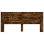 Cabecero de cama con luz LED roble ahumado 220x16,5x103,5 cm de vidaXL, Cabeceros y pies de cama - Ref: Foro24-839277, Precio...