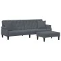 Sofá cama 2 plazas y almohadas taburete terciopelo gris oscuro de vidaXL, Sofás - Ref: Foro24-3216220, Precio: 351,64 €, Desc...