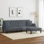 Sofá cama 2 plazas y almohadas taburete terciopelo gris oscuro de vidaXL, Sofás - Ref: Foro24-3216220, Precio: 351,64 €, Desc...