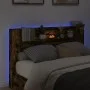 Cabecero de cama con luz LED roble ahumado 160x16,5x103,5 cm de vidaXL, Cabeceros y pies de cama - Ref: Foro24-839256, Precio...