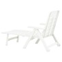 Tumbona plegable de plástico blanco de vidaXL, Tumbonas - Ref: Foro24-48754, Precio: 117,52 €, Descuento: %